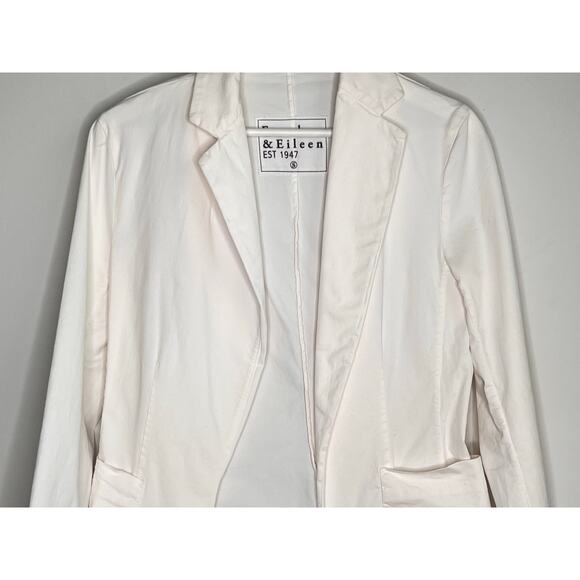 Frank & Eileen Dublin Long Sleeve Open Front Tailored Blazer Vintage White Small - Picture 3 of 7